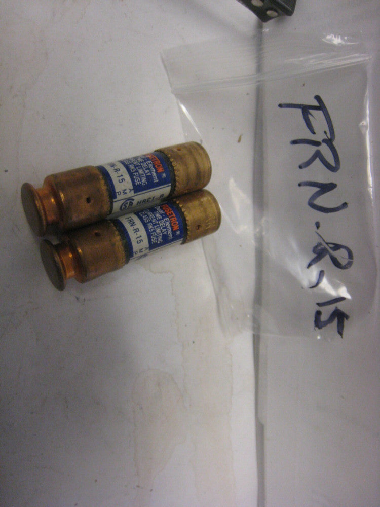 2 yes 2 FUSE-TRON FRN-R-15 15 amp Time Delay Cartridge Fuses 