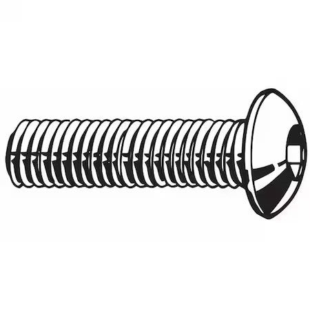 Zoro Select M07151.050.0050 M5-0.80 Socket Head Cap Screw, Button, Zinc Plated