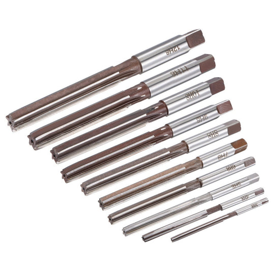 10PCS Hand Reamers 3mm-12mm H8 Accuracy Alloy Tool Steel 6 Straight Flutes