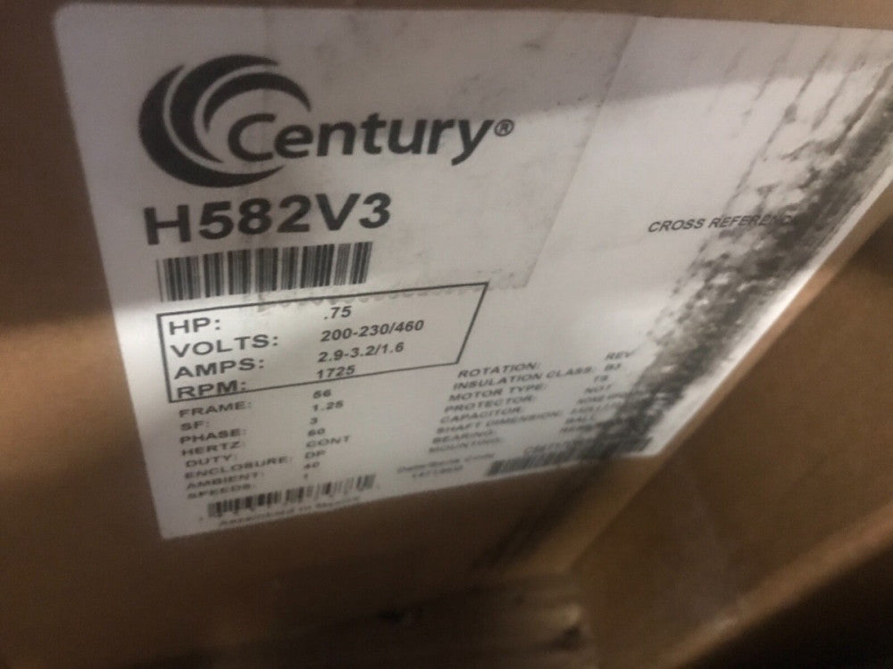 New Century Motors H582V3 200-230/460v 3/4hp 1725rpm Mtr