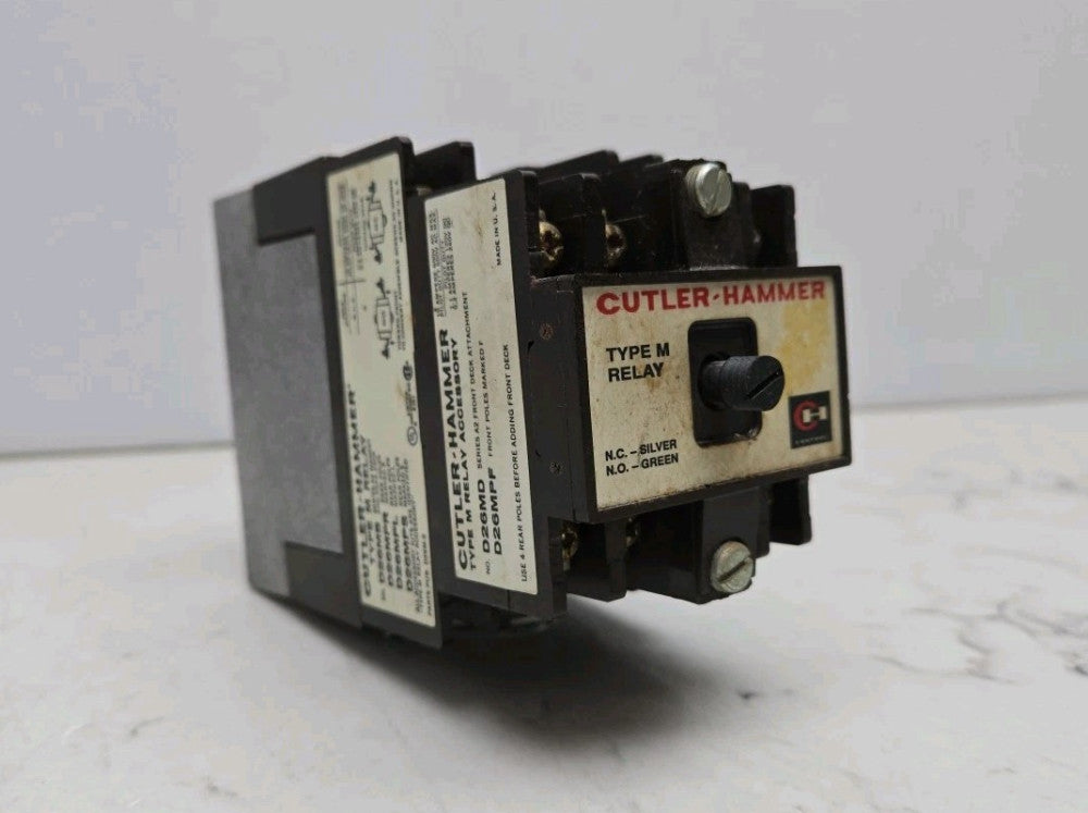 Cutler Hammer D26MB D26MD Type M Relay 120 Vac Coil N,O Contacts D26MPF Used