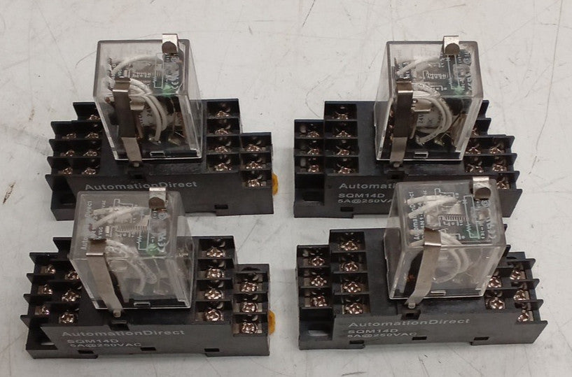 Automation Direct QM4N1-D24 Relay W/ SQM14D Base (Lot Of 4)