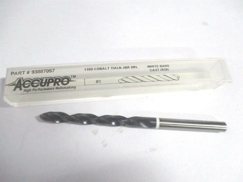 (1W60541-AC) #3 118° 93mm OAL Cobalt RH TiAlN Straight Shank Jobber Drill 