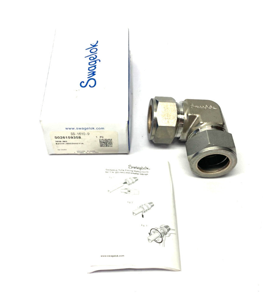Swagelok SS-1610-9 Stainless Steel Union Elbow Fitting 1" Tube x 1" Tube