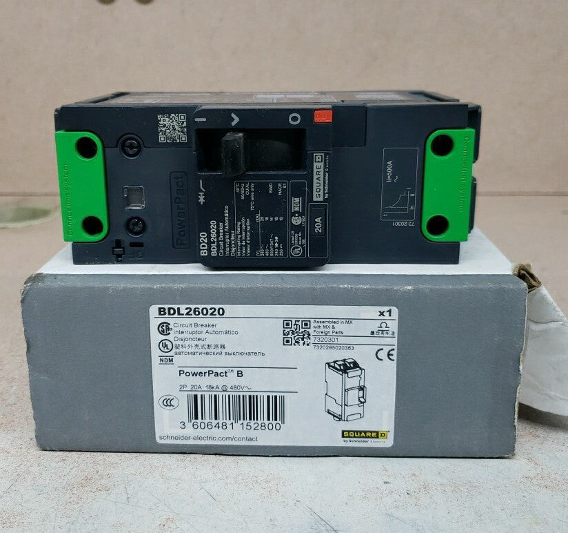 New Old Stock! Square D BDL26020 CIRCUIT BREAKER 600Y 480V 20A