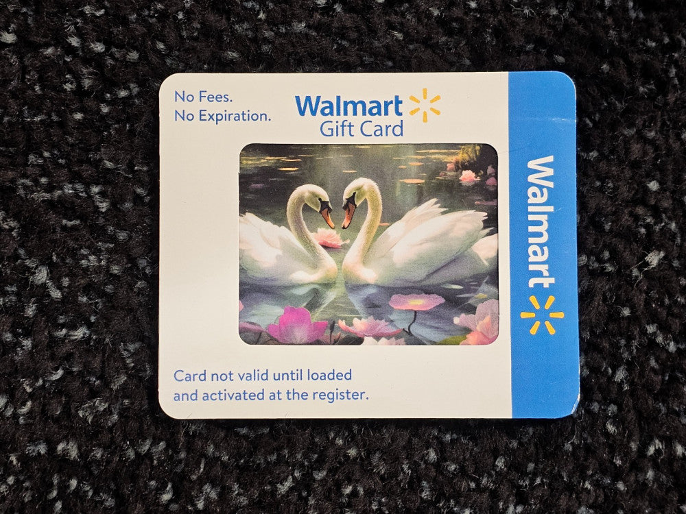 (QTY 25) Walmart FD109457 Swans Heart Beautiful Gift Card No Value Collectible