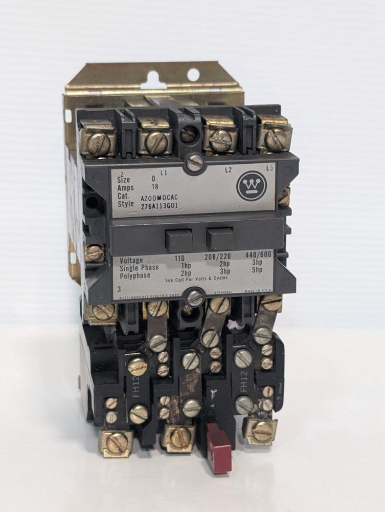 Westinghouse A200M0CAC Motor Starter, NEMA Size 0, Single or Polyphase, 3-Pole