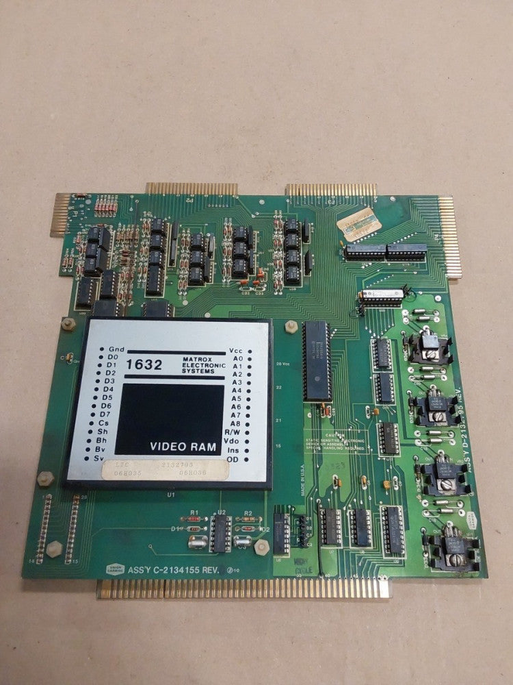 UNION CARBIDE 2132795 Board W/C-2134155 REV-D MATROX DISPLAY
