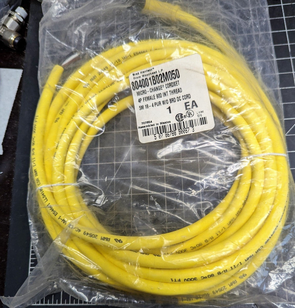 Micro-Change 4P Cord Set 4C/18 90˚ Angle Female 15ft. Internal Threads [C8S2#10