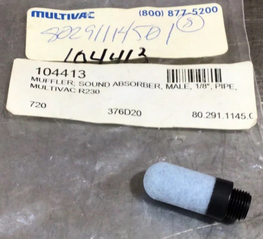 Multivac 80291114501 Muffler Sound Absorber Male Nos Surplus