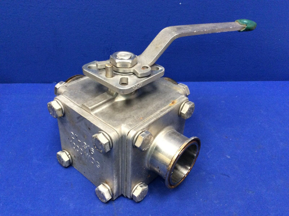 DIXON BRADFORD 2" SANITARY 3-WAY BALL VALVE 1000WOG 316SS