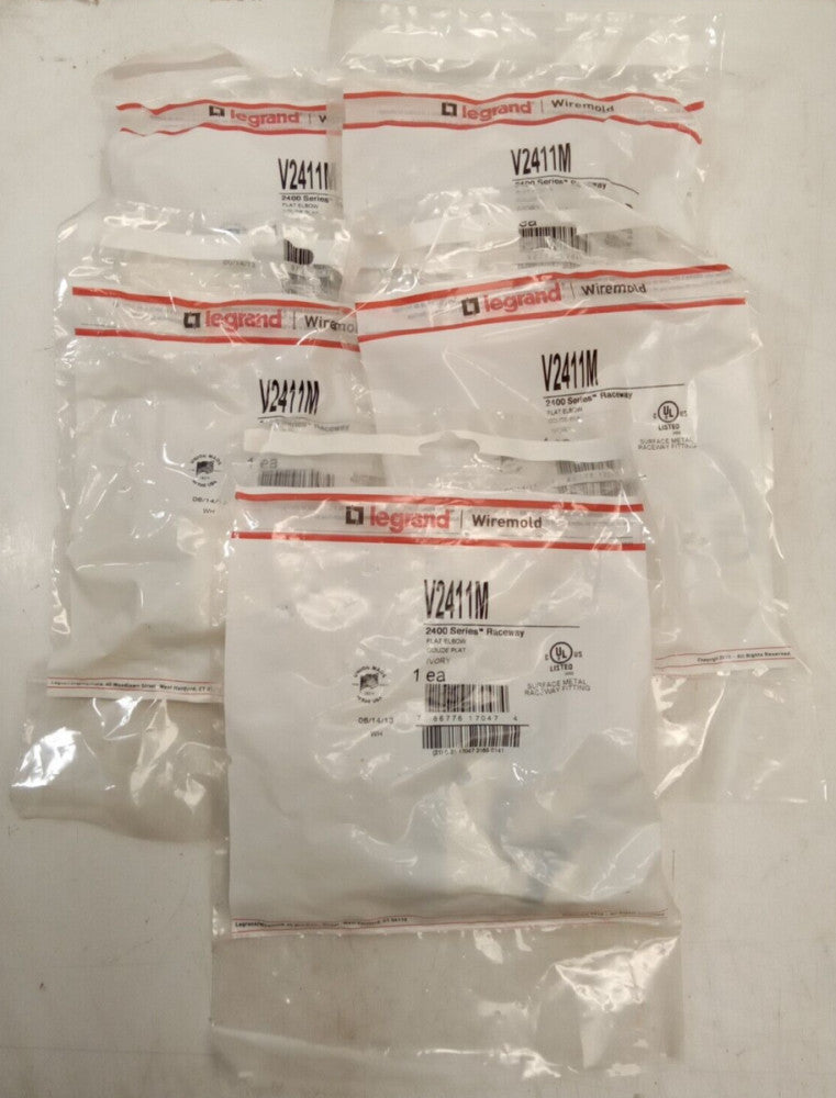 Wiremold V2411M 2400 Series Raceway Flat Elbow (Lot Of 5) Ivory