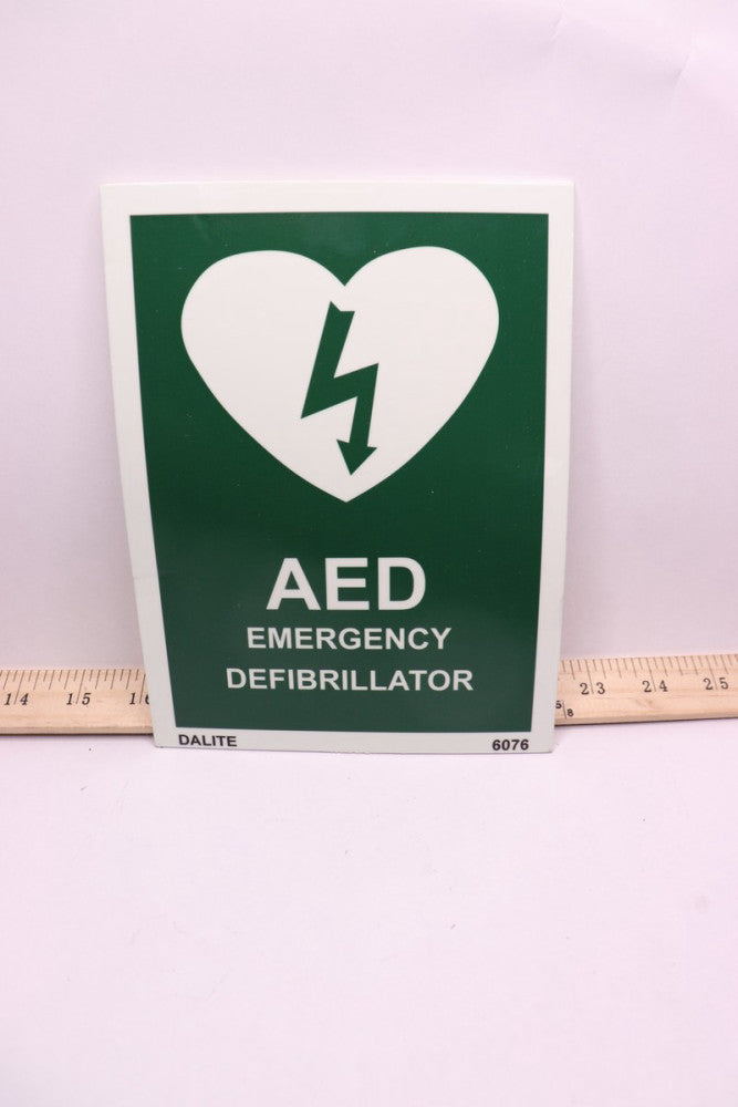 (5-Pk) AED Emergency Defibrillator Sign 8" H x 8" W PSP721