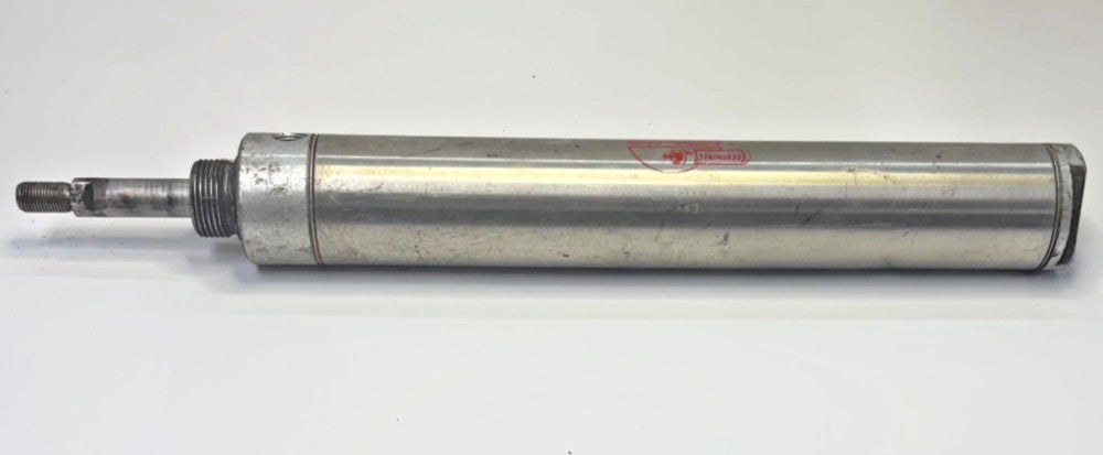 BIMBA PNEUMATIC CYLINDER SR-3110-D 2" BORE 10" STROKE MATERIAL: STAINLESS DENTED