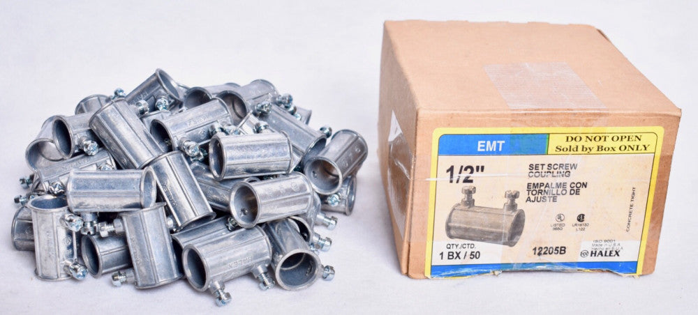 50 Halex 1/2" Electrical Metallic Tube (EMT) Set-Screw Connectors  62705B 12205B