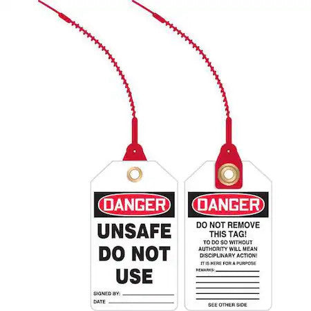 Accuform Tak613 Loop N Lock Danger Tag, General Safety, Plastic, 5 7/8 In H X 3