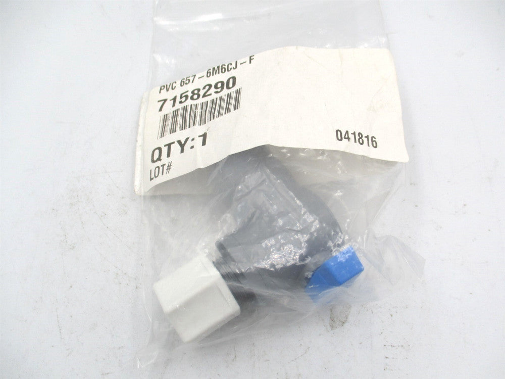 SMC (PVC 657-4M6CJ-F) 1/4 In, 125 psi MNPT x JACO PVC Ball Valve 