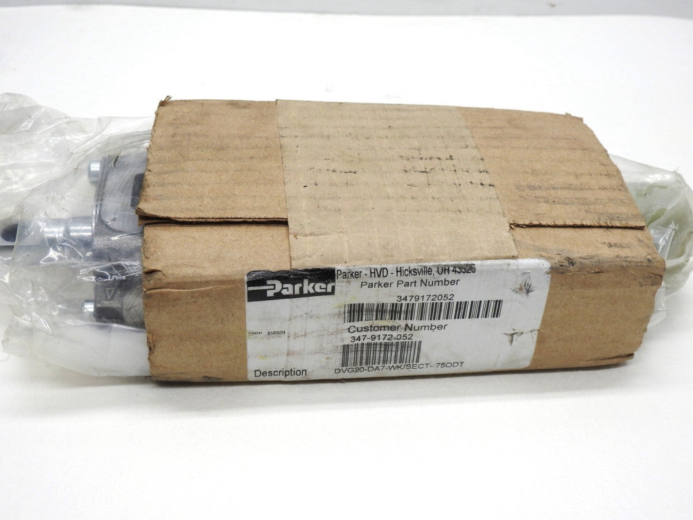 GENUINE Parker 3479172052 Hydraulic Valve DVG20-DA7-WK/SECT-.75ODT - NEW!