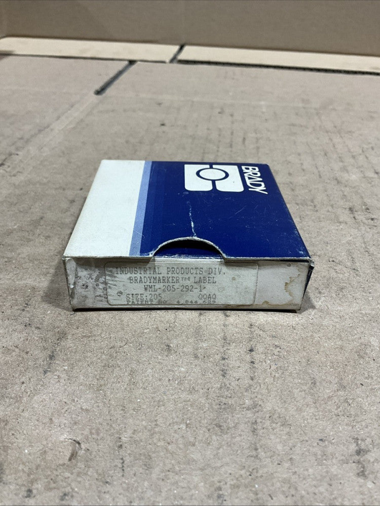 Brady WML-205-292-1 Wire Marking Label, NOS