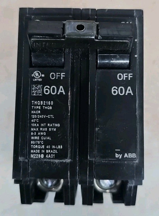 NEW THQB2160 NNT General Electric 60 Amp 2 Pole 120/240 Volt Bolt on