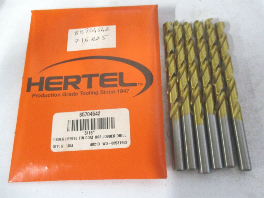 (85704542) 5/16" x 4-1/2" OAL 118° High Speed Steel Jobber Drill - Pack of 4