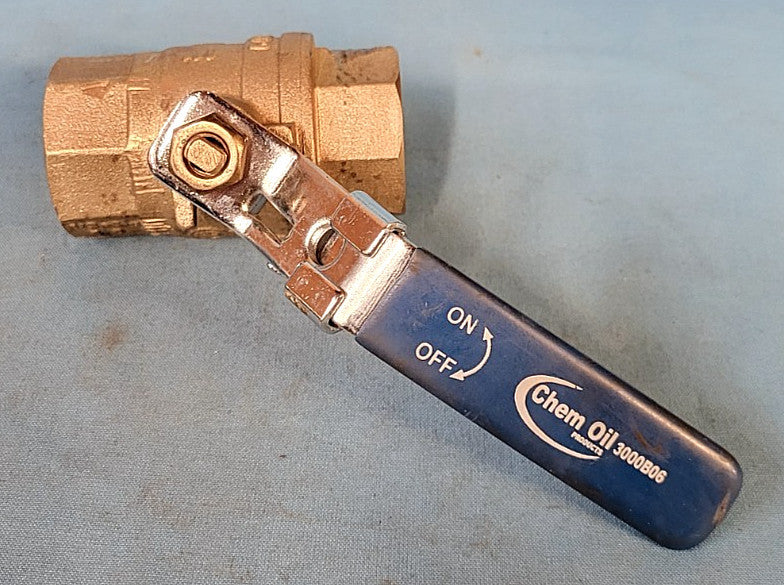 CHEM OIL BALL VALVE 1"  BRASS  THREADED  600 WOG