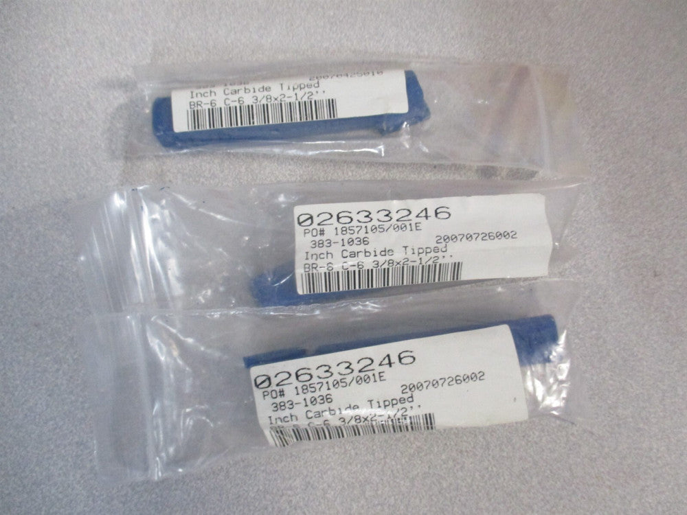 (383-1036) 3/8 x 3/8 x 2-1/2" OAL Carbide Lead Angle Turning Tool Bit - Lot of 3