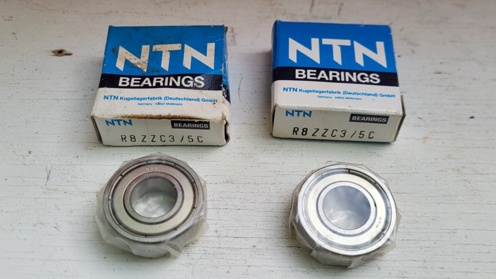 Lot of 2 NTN R8ZZC3/5C R8C3 Ball Bearings 1/2" Bore 1-1/8" OD 5/16" Wide