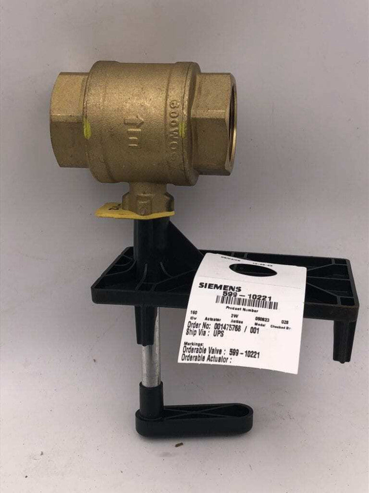 Siemens 599-10221 1-1/2" Brass 2-Way Rotary Control Ball Valve -NIB
