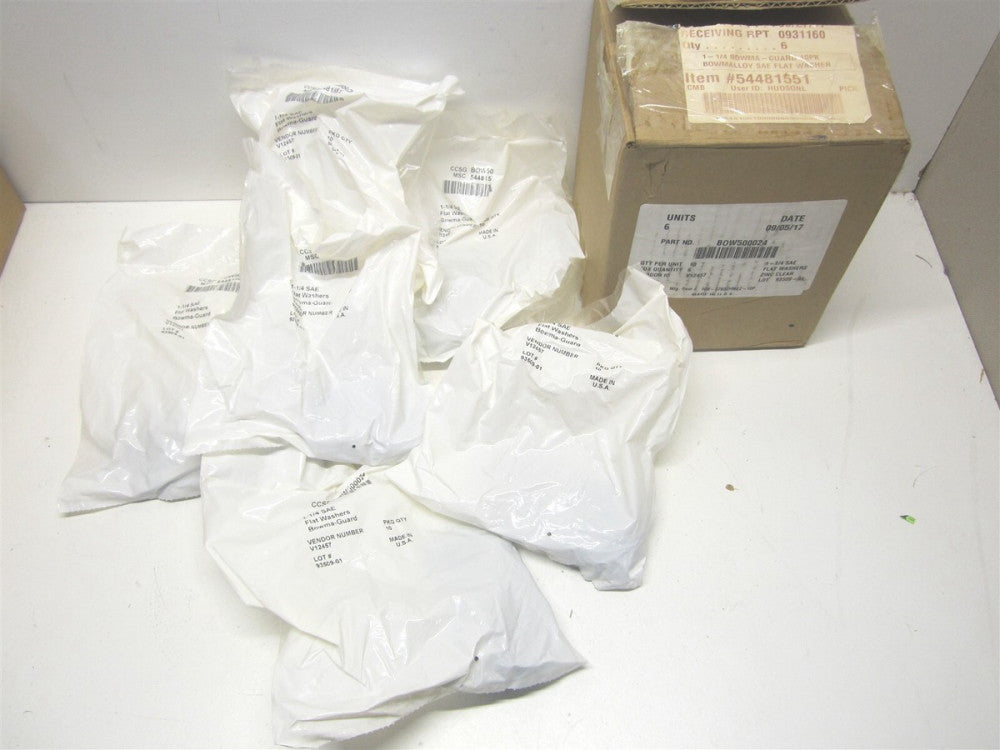 Bowmalloy (BOW500024) 1-1/4" Grade 9 Steel SAE Flat Washers 10ct - Lot of 6