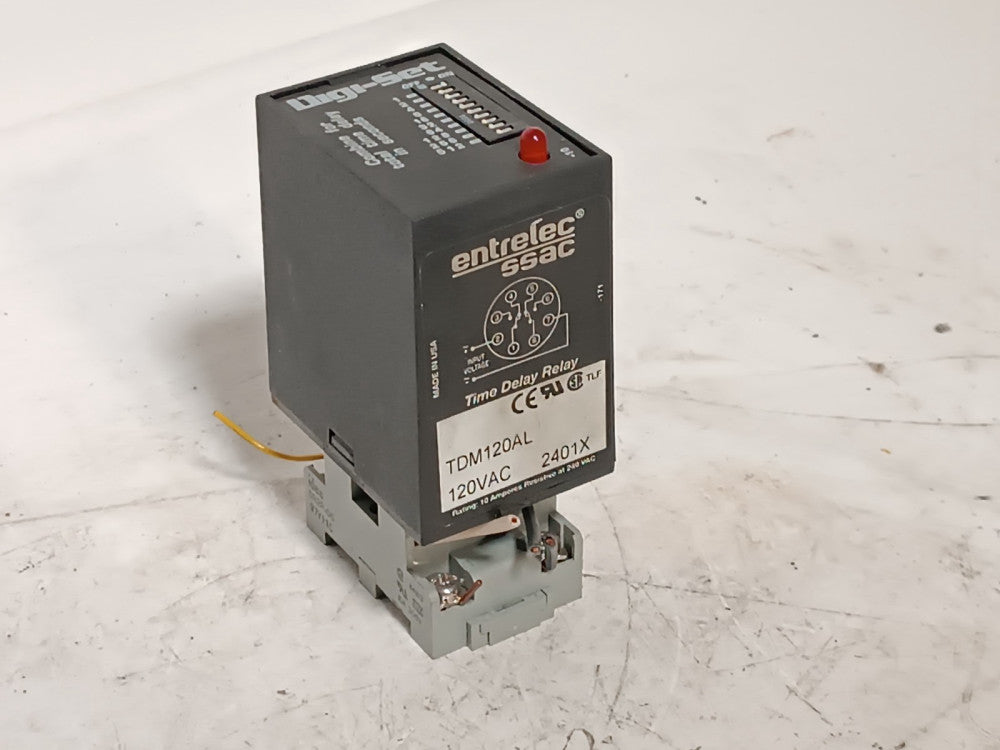 SSAC TDM120AL Digi-Set Time Delay Relay, 120VAC. with IDEC SR2P-05 Relay Socket
