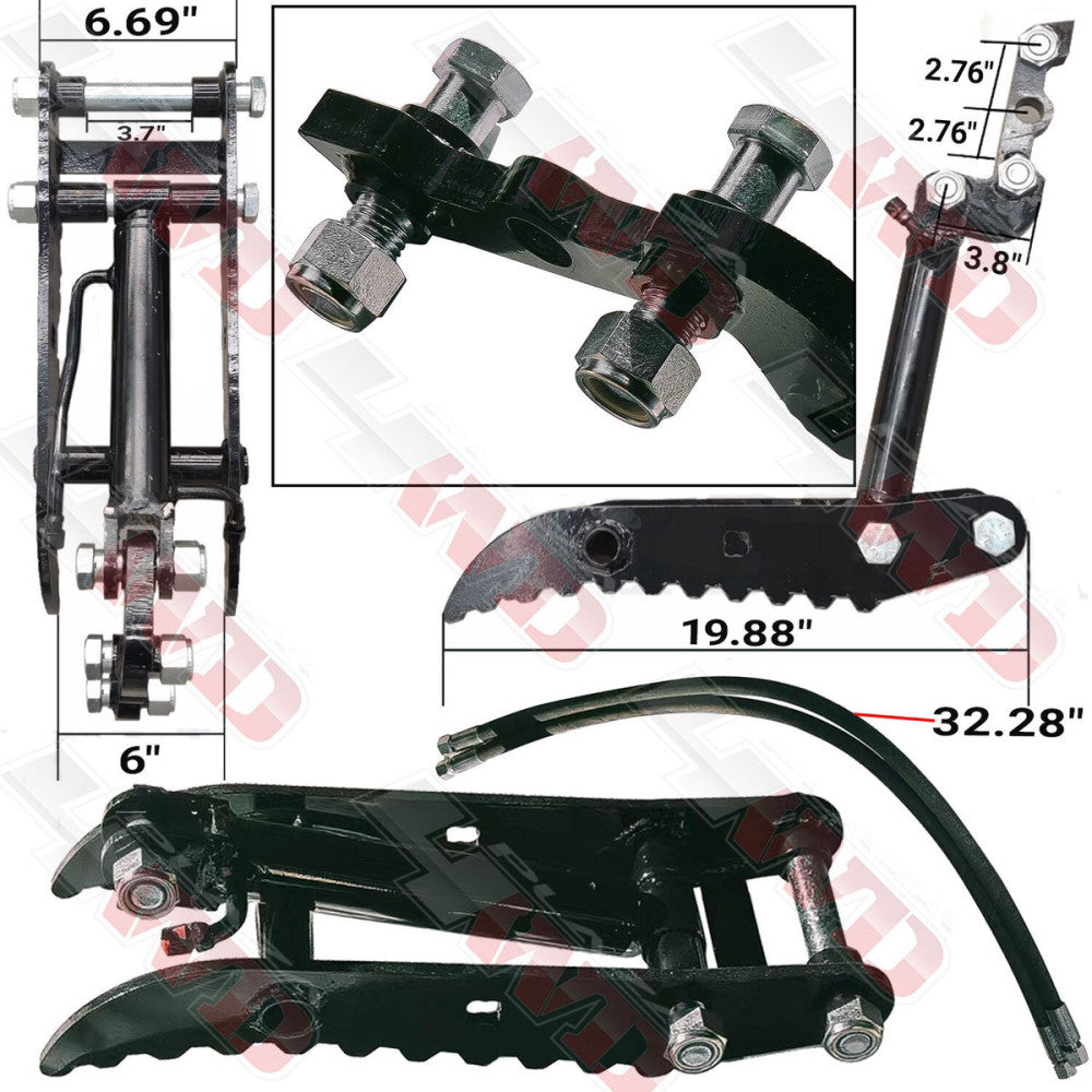 20'' Lenghth Hydraulic Thumb Clip For Mini Excavators Small Digger Attachment