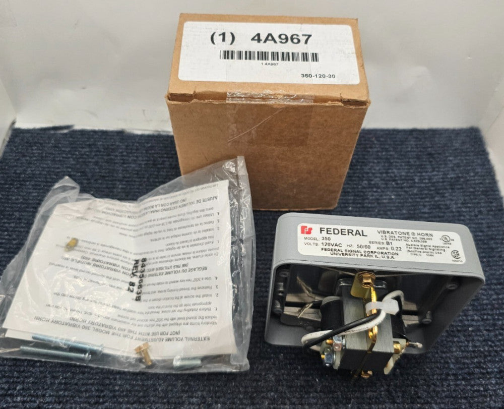 Federal Signal 350: Vibratone Electric Horn Surface Mount 120VAC