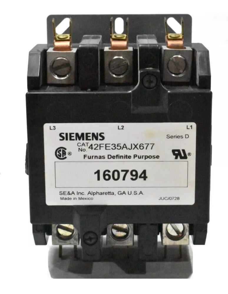 Siemens Furnas 42FE35AJX677 Definite Purpose Magnetic Contactor 24V Coil, 160794