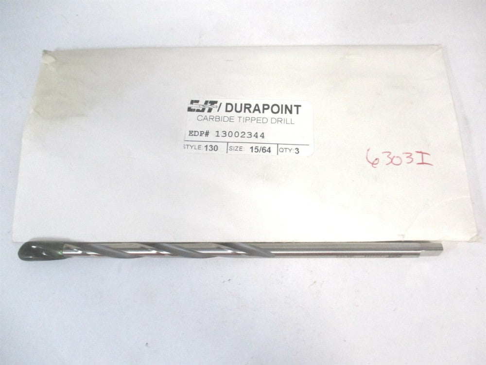 CJT (13002344) 15/64" x 2-3/8" x 3-3/4" x 6-1/8" OAL Extra Long Drill Bit