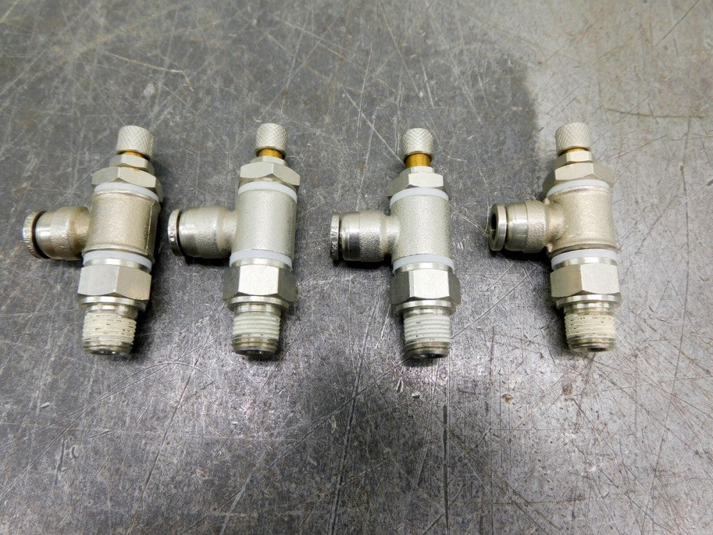 Lot of (4) Numatics Air Pneumatic Elbow 1/4"x1/8" NPT Adjustable Stainless Steel