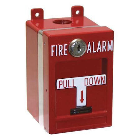 Edwards Signaling Mpsr2-D45w-Ge Pull Station,Key Reset,Double,Dpdt