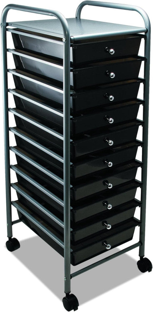 34007 Portable Drawer Organizer, 13W X 15 3/8D X 37 3/4H, Smoke/Matte Gray