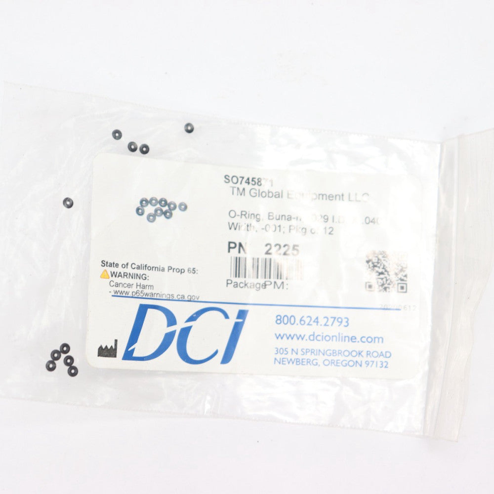 (12-Pk) DCI O-Ring Buna-n 0.029" ID x 0.040" W 2225