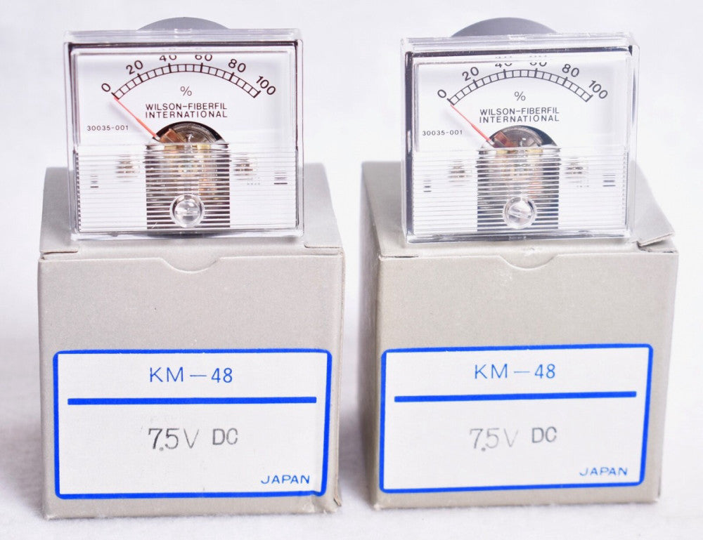 2 Count Wilson-Fiberfil International Panel Meters 0-100 KM-48 7.5V DC