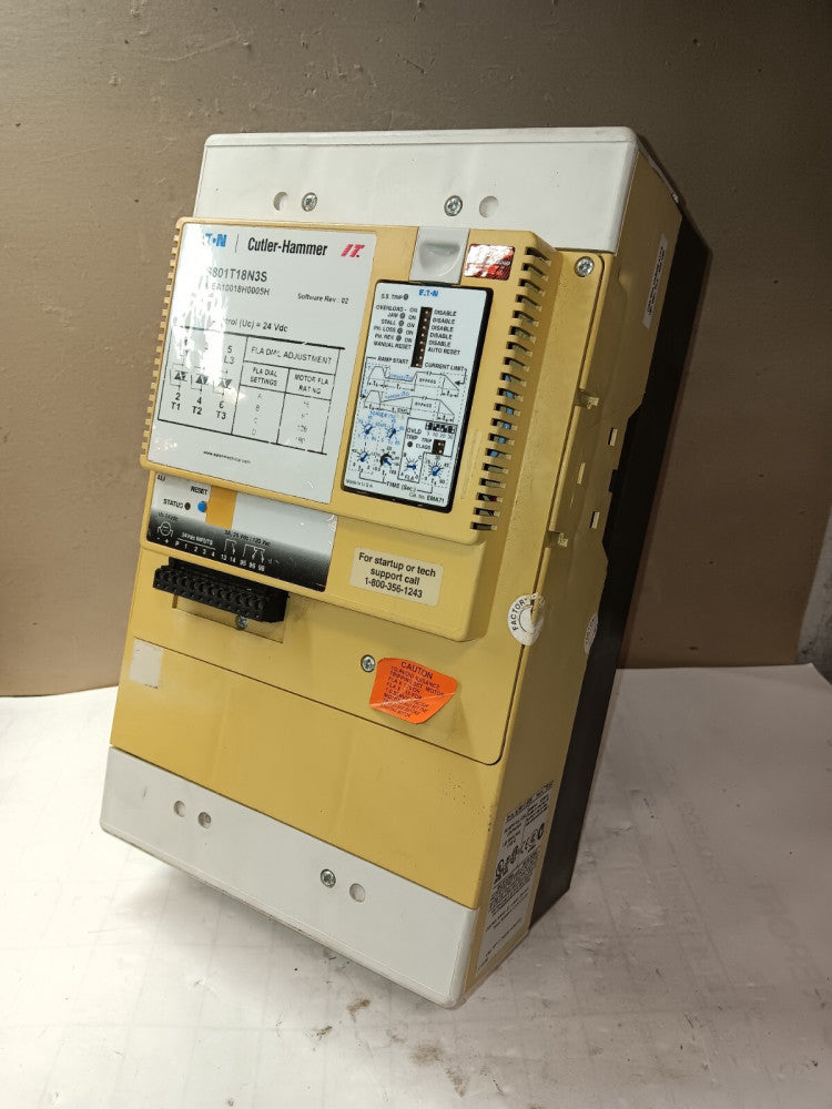 EATON S801T18N3S SOFT STARTER 3-PHASE 180 FLA 600 VAC 24 VDC CONTROL