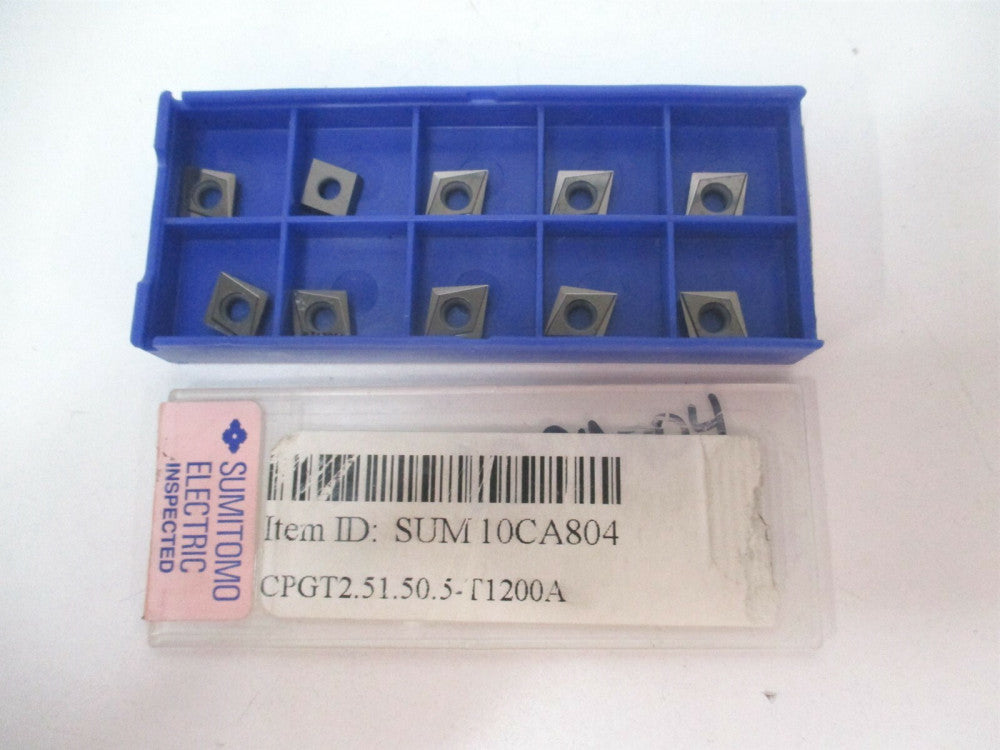 Sumitomo (10CA804) CPGT2.51.50.5 Grade T1200A Cermet Turning Insert - Pack of 10