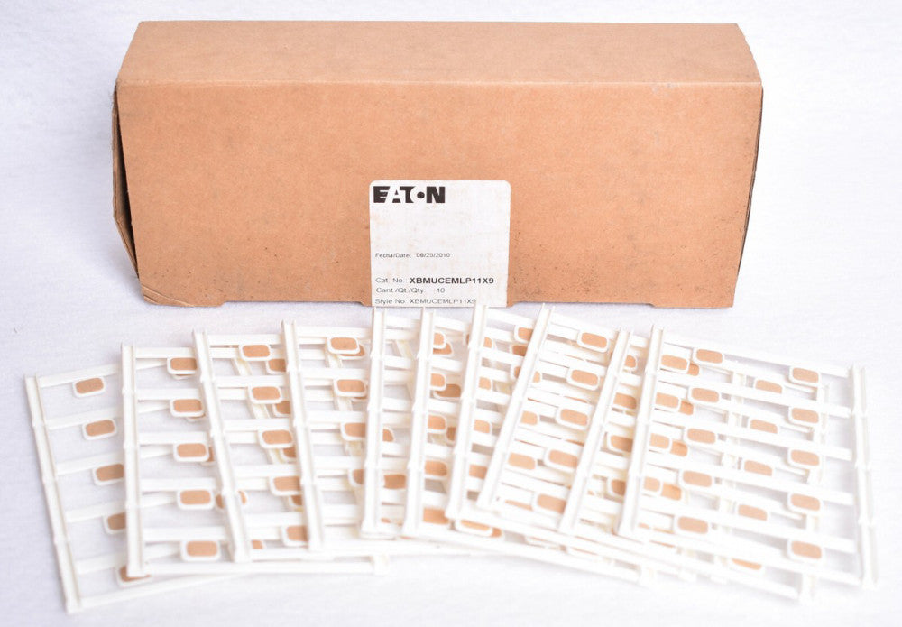 Box of 10 Eaton Terminal Block Marker Cards Bluemark 11 X 9  XBMUCEMLP11X9