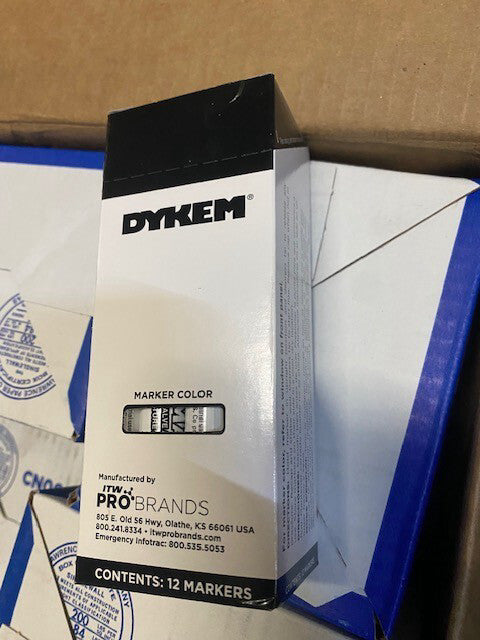 (12 PACK) Dykem #84003 Brite-Mark Medium Tip WHITE Industrial Paint Marker