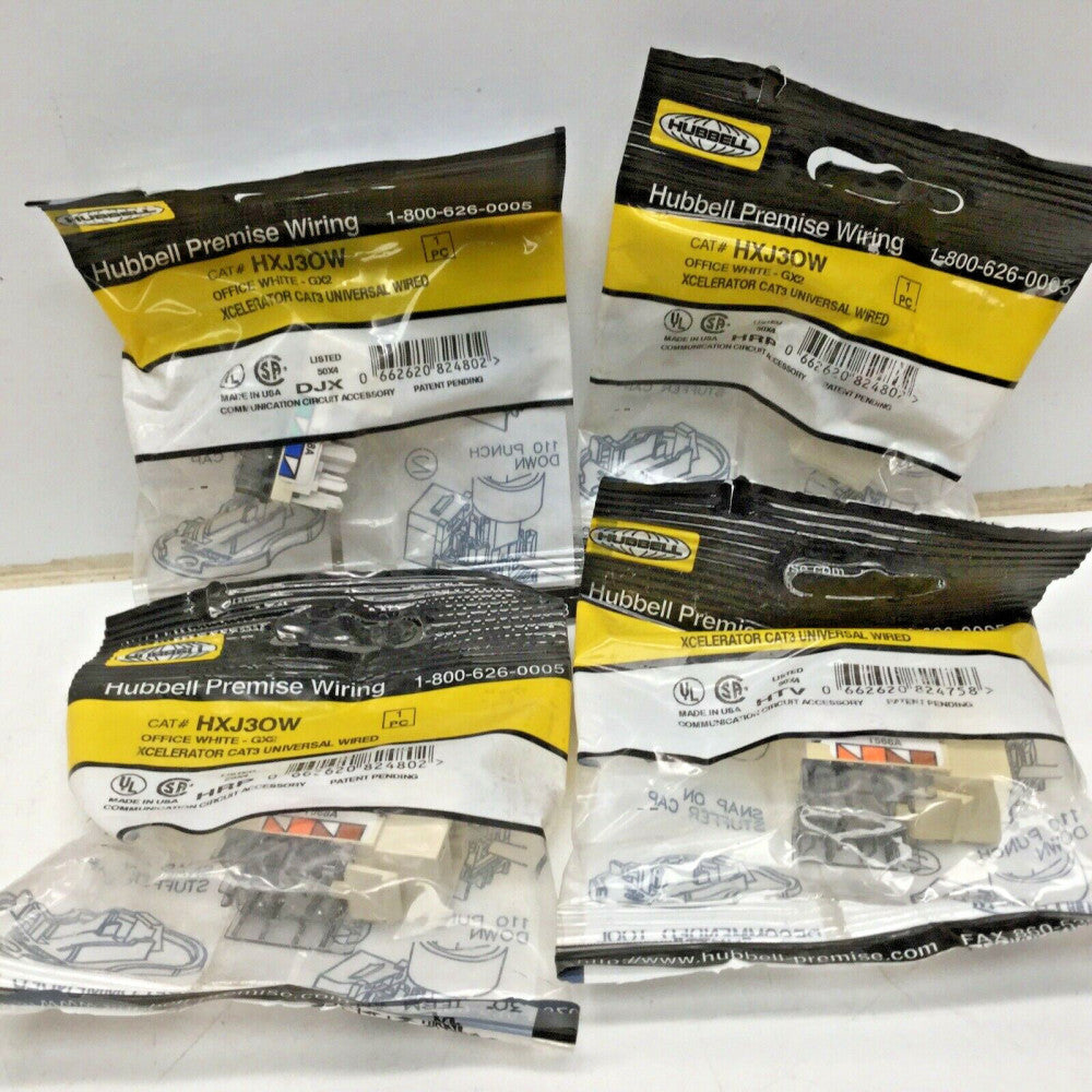Hubbell HXJ3OW Xcelerator CAT3 Universal Wired Office White (LOT of 4)