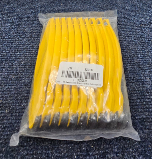 ( QTY 10 ) KLEVER KONCEPT 3ZGL5 Safety Cutter Disp 5-3/4 In. Yellow