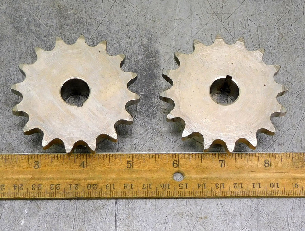 Martin 40B16 Roller Chain Sprocket #40 16 Teeth 5/8" Bore Keyed Lot of Two (2)