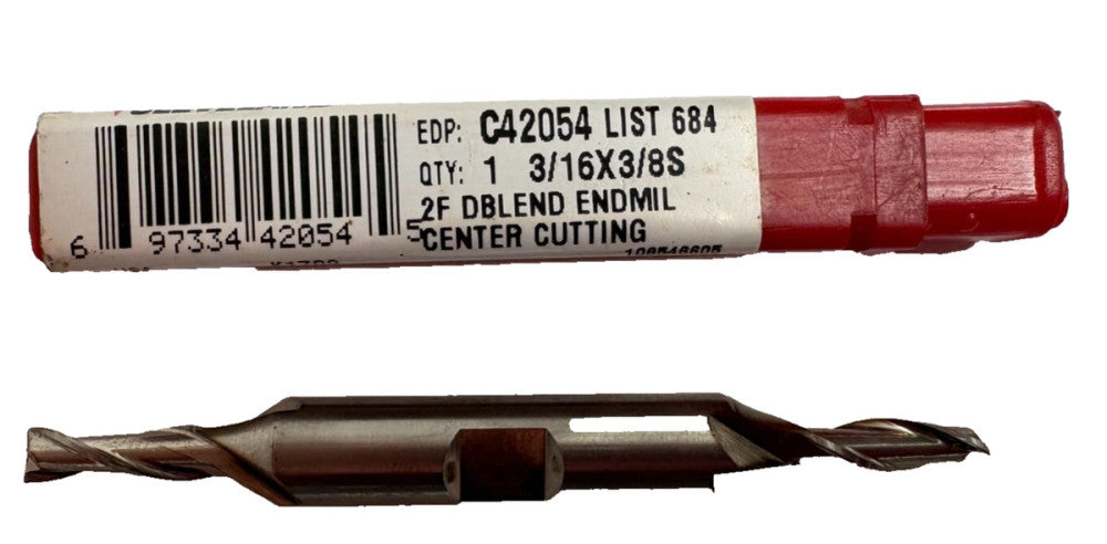 CLEVELAND DOUBLE END MILL 2 FLUTE 3/16" X 3/8"S  OAL 3-1/4"