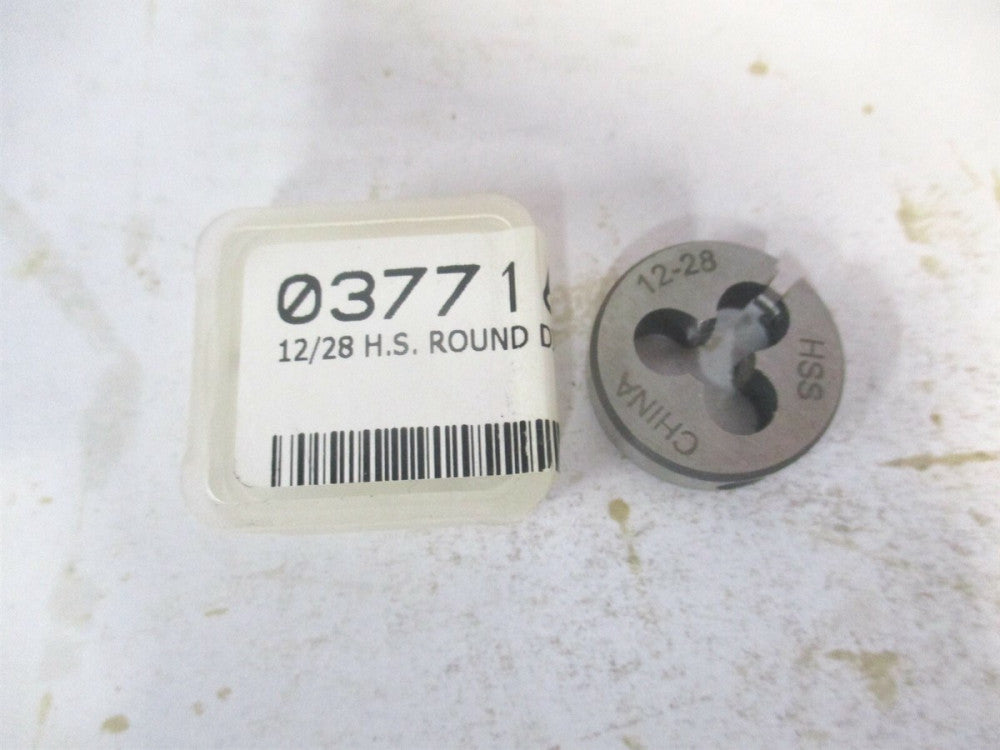 (314-1036) #12-28 UNF 13/16" High Speed Steel RH Round Adjustable Die 