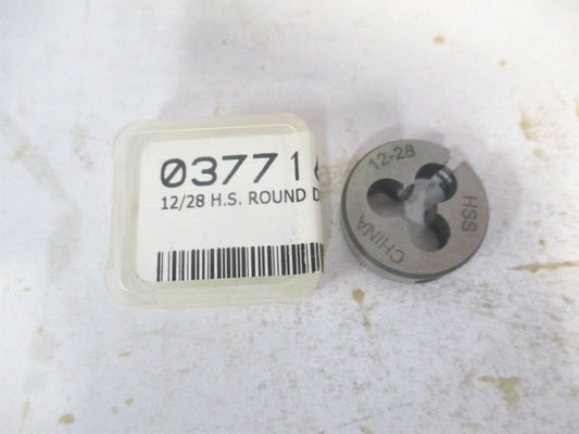 (314-1036) #12-28 UNF 13/16" High Speed Steel RH Round Adjustable Die 